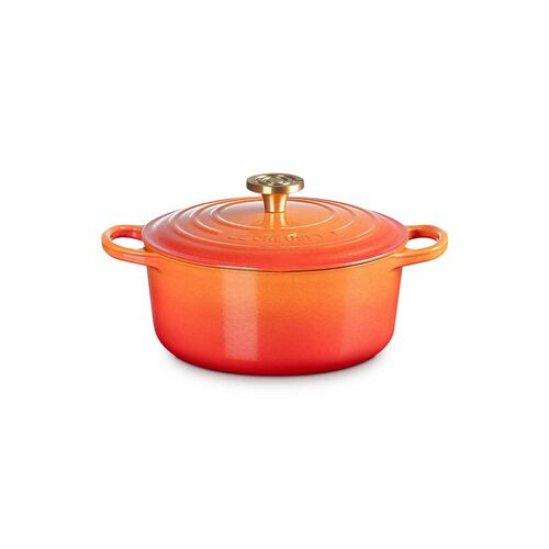 Le Creuset Cast Iron Round Casserole 24cm - Flamme Doree